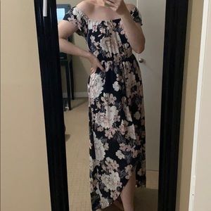 Floral off-shoulder romper/dress size M